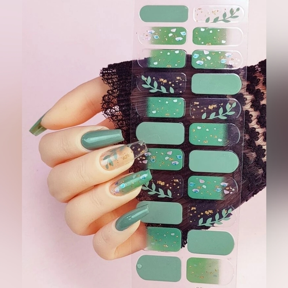 24pcs Long Coffin Fake Nail & 1pc Nail File & 1sheet Tape